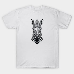 Abstract Geometric Zebra - Monochrome Design T-Shirt